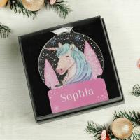 Personalised Unicorn Acrylic Snowglobe Decoration Extra Image 3 Preview